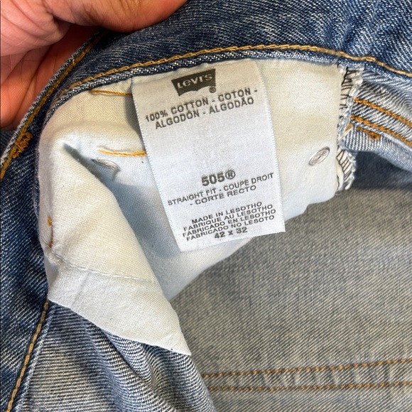 Levi’s 505 Men's Straight Fit Blue Jeans - Picture 5 of 14